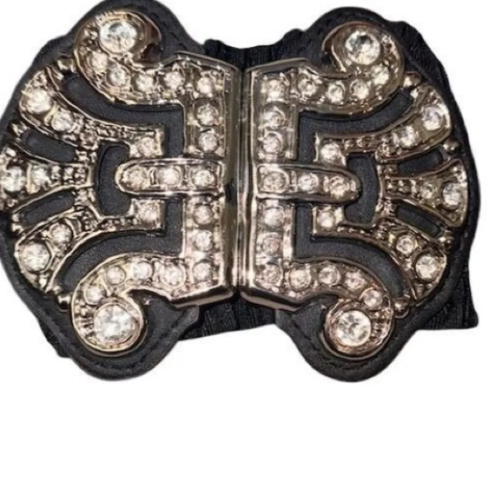 - Chicos Zoey rhinestone Embellished Black Belt size Medium